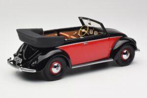 Volkswagen Beetle Kabriolet Črn & Rdeč Minichamps 1:18 107054132 Smola – slika 2 od 6