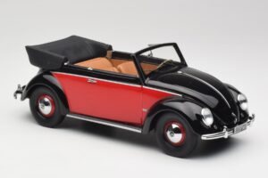 Volkswagen Beetle Kabriolet Črn & Rdeč Minichamps 1:18 107054132 Smola – slika 4 od 6