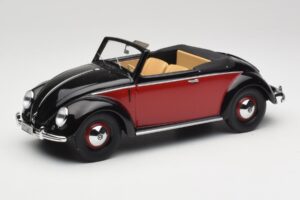 Volkswagen Beetle Hebmuller Kabriolet Črn & Rdeč Minichamps 1:18 107054230 Smola