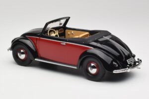 Volkswagen Beetle Hebmuller Kabriolet Črn & Rdeč Minichamps 1:18 107054230 Smola – slika 5 od 6