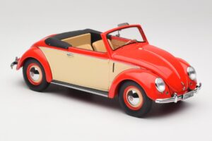 Volkswagen Beetle Hebmuller Kabriolet Rdeč & Krem Minichamps 1:18 107054231 Smola – slika 4 od 6