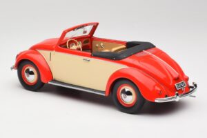 Volkswagen Beetle Hebmuller Kabriolet Rdeč & Krem Minichamps 1:18 107054231 Smola – slika 5 od 6