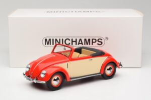Volkswagen Beetle Hebmuller Kabriolet Rdeč & Krem Minichamps 1:18 107054231 Smola – slika 6 od 6