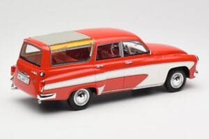 Wartburg 311 Camping Deluxe Rdeč Bel BoS Models 1:18 BOS037 Smola – slika 2 od 6