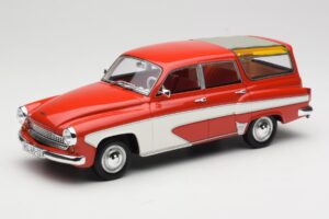 Wartburg 311 Camping Deluxe Rdeč Bel BoS Models 1:18 BOS037 Smola