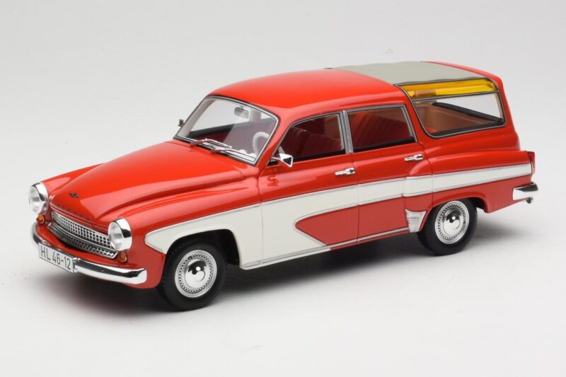 Wartburg 311 Camping Deluxe Rdeč Bel BoS Models 1:18 BOS037 Smola
