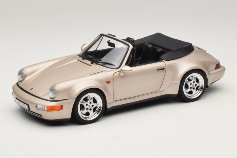Porsche 911 964 Turbo Look Kabriolet Zermatt Silver Norev 1:18 187140 Kovina