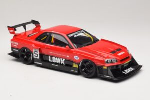 Nissan Skyline ER34 LB Super Silhouette Active Red GT Spirit 1:18 GT570 Smola – slika 4 od 6