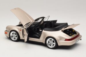 Porsche 911 964 Turbo Look Kabriolet Zermatt Silver Norev 1:18 187140 Kovina – slika 5 od 8