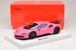 Ferrari SF90 Pack Fiorano Bleščeč Qatar Pink BBR 1:18 RACELINE137 Smola – slika 7 od 7