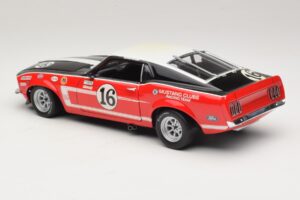 Ford Mustang Boss 302 #16 Bud Moore Engineering G. Follmer Trans-Am 1969 OEM 1:18 FORD006 Kovina – slika 7 od 8