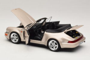 Porsche 911 964 Turbo Look Kabriolet Zermatt Silver Norev 1:18 187140 Kovina – slika 5 od 8