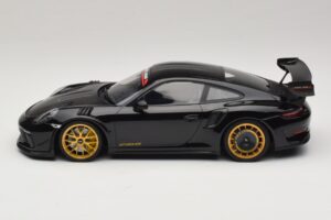 Porsche 911 992 GT3 RS Manthey Racing Črn z Zlatimi Platišči Minichamps 1:18 MR-911-GT3RS-1804 Kovina – slika 3 od 6
