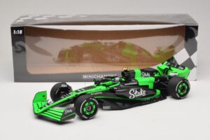 Stake Kick Sauber C44 G. Zhou Emilia Romagna GP 2024 Minichamps 1:18 117240124 Smola – slika 7 od 7