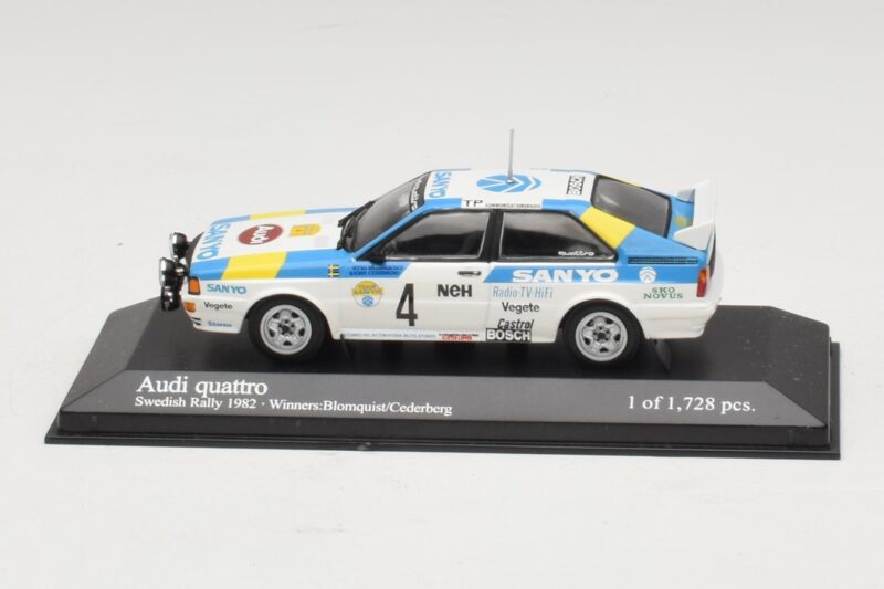 Audi Quattro #4 S. Blomqvist / B. Cederberg Rally Sweden Winner 1982 Minichamps 1:43 430821904 Kovina