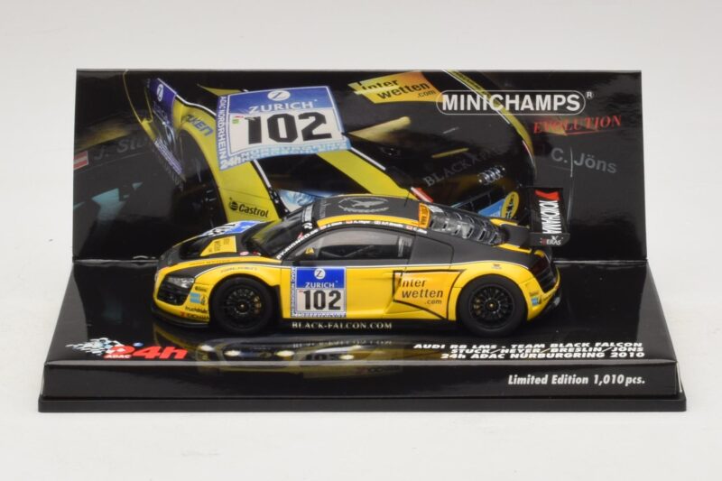 Audi R8 LMS GT3 #102 H-J. Stuck / H. Heyer Black Falcon 24 Hours of Nurburgring 2010 Minichamps 1:43 Audi R8 LMS GT3 #102 H-J. Stuck / H. Heyer Black Falcon 24 Hours of Nurburgring 2010 Minichamps 1:43 437101912 Kovina