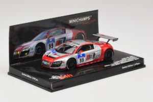 Audi R8 LMS GT3 #99 F. Biela / M. Fassler Phoenix Racing 24 Hours of Nurburgring 2010 Minichamps 1:43 437101999 Kovina – slika 2 od 5