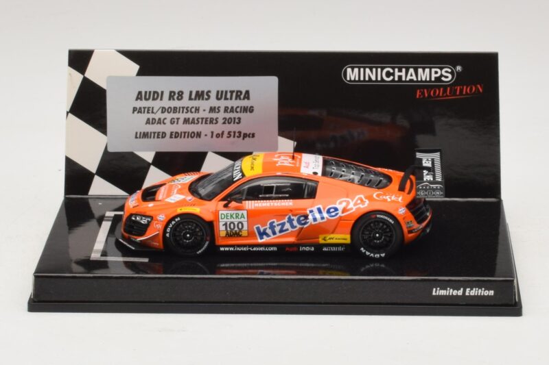 Audi R8 LMS Ultra #100 MS Racing Patel / Dobitsch ADAC GT Masters 2013 Minichamps 1:43 437130100 Kovina