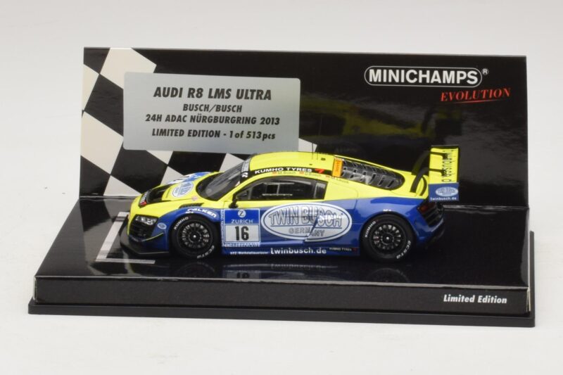 Audi R8 LMS Ultra #16 Busch 24 Hours of Nurburgring 2013 Minichamps 1:43 437130116 Kovina