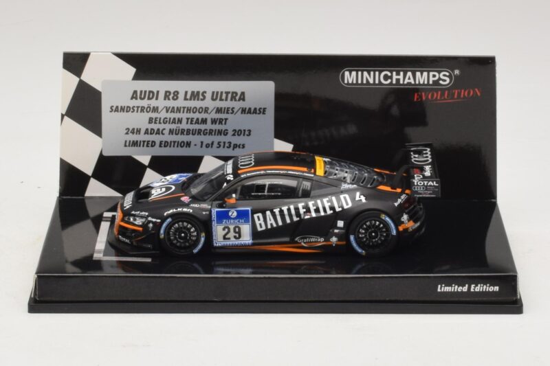 Audi R8 LMS Ultra #29 Team WRT Sandstorm L. Vanthoor 24 Hours of Nurburgring 2013 Minichamps 1:43 437130129 Kovina