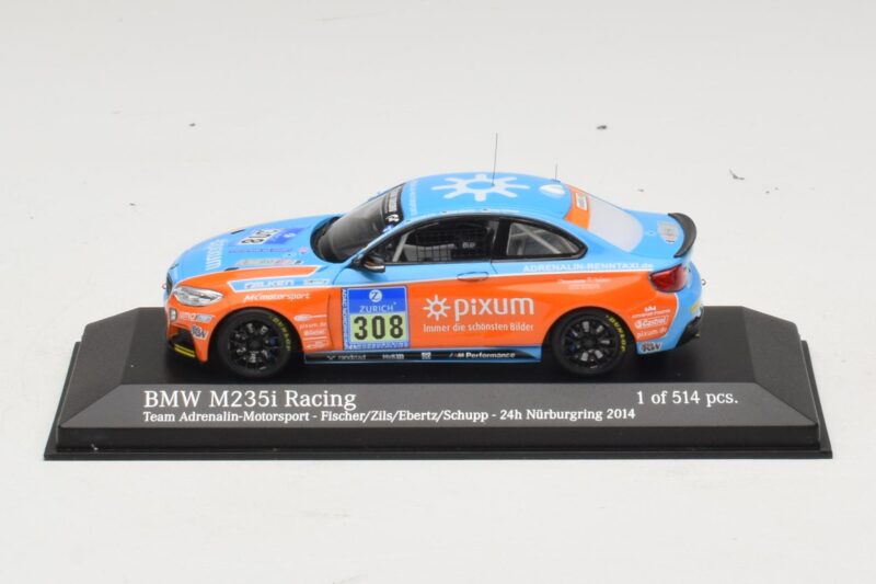 BMW M235i Team Adrenalin #308 Fischer / Zils 24 Hours of Nurburgring 2014 Minichamps 1:43 437142408 Kovina