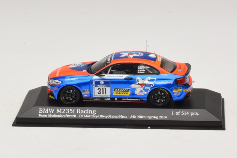 BMW M235i Team Medienkraftwerk #311 Di Martino / Olivo 24 Hours of Nurburgring 2014 Minichamps 1:43 437142411 Kovina