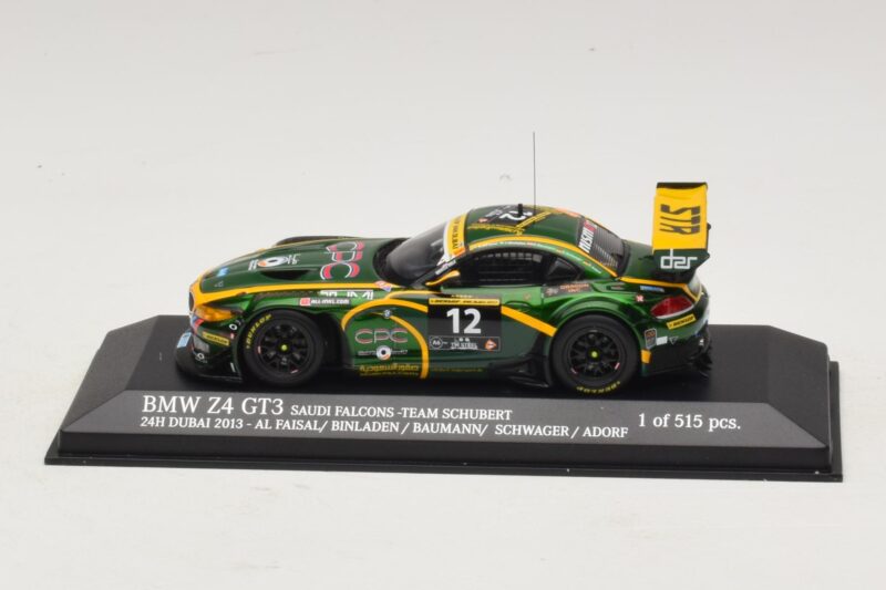 BMW Z4 GT3 Saudi Falcons #12 Al Faisal / Binladen 24 Hours of Dubai 2013 Minichamps 1:43 437132412 Kovina