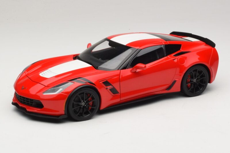 Chevrolet Corvette C7 Grand Sport Rdeča z Belimi Črtami AUTOart 1:18 71274 Kompozit