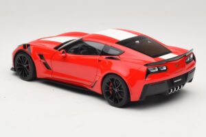 Chevrolet Corvette C7 Grand Sport Rdeča z Belimi Črtami AUTOart 1:18 71274 Kompozit – slika 7 od 8