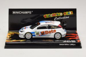 Ford Focus RS WRC #46 V. Rossi / C. Cassina RAC Rally 2007 Poškodovana Škatla Minichamps 1:43 400078446-O1 Kovina