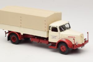 Henschel HS 140 Tovornjak s Ploščadjo Bela Rdeča Minichamps 1:43 439171020 Kovina – slika 4 od 6