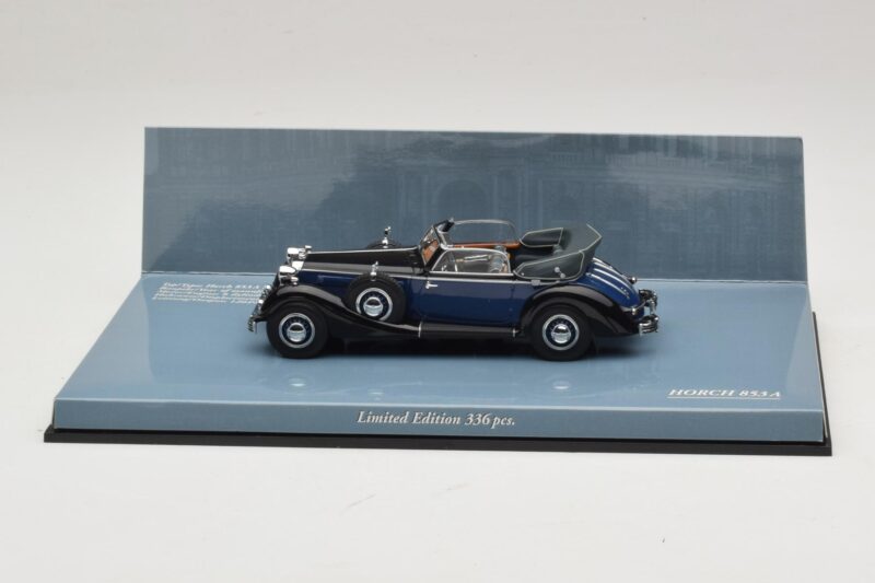 Horch 853 A Sport Cabriolet Črn Moder Minichamps 1:43 436012036 Kovina