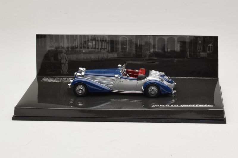 Horch 855 Special Roadster Srebrno Modra Brez Zunanje Škatle Minichamps 1:43 436014202-O1 Kovina