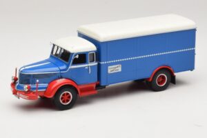 Krupp Titan Tovornjak s Zaprto Kesono Modra Rdeča Minichamps 1:43 439069040 Kovina