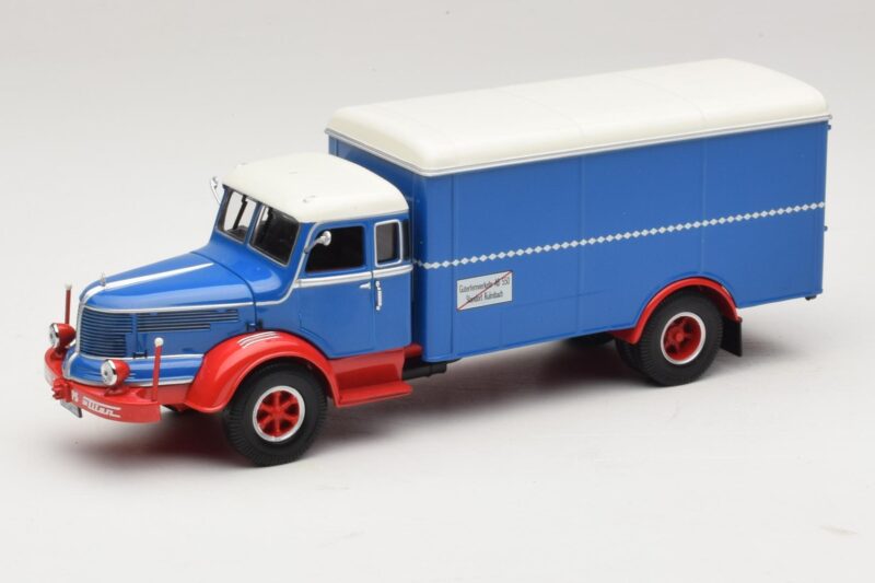 Krupp Titan Tovornjak s Zaprto Kesono Modra Rdeča Minichamps 1:43 439069040 Kovina