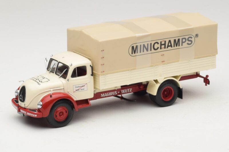 Magirus-Deutz S 7500 Jupiter Tovornjak s Ploščadjo Bela Rdeča Minichamps 1:43 439141022 Kovina