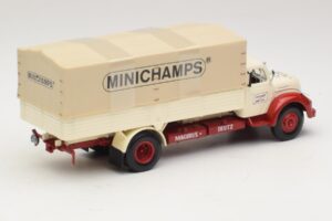 Magirus-Deutz S 7500 Jupiter Tovornjak s Ploščadjo Bela Rdeča Minichamps 1:43 439141022 Kovina – slika 2 od 6