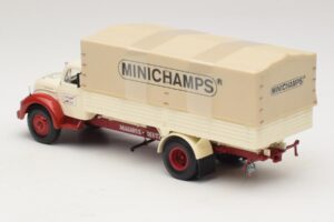 Magirus-Deutz S 7500 Jupiter Tovornjak s Ploščadjo Bela Rdeča Minichamps 1:43 439141022 Kovina – slika 5 od 6
