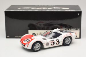Maserati Tipo 61 #53 B. Krause Los Angeles Times Grand Prix Winner 1960 Minichamps 1:18 100601253 Kovina – slika 8 od 8
