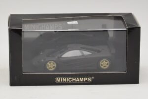 McLaren F1 GTR Prototype Črna Mat Z Zlatimi Platišči Minichamps 1:43 MCLAREN008 Kovina – slika 4 od 4