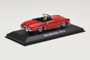 Mercedes 190 SL Rdeč Maxichamps 1:43 940033131-O Kovina – slika 2 od 4