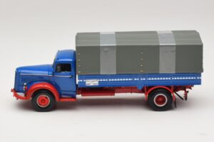 Mercedes L 315 Kamion s Ploščadjo Moder Rdeč Minichamps 1:43 439034420 Kovina – slika 3 od 6