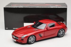 Mercedes SLS AMG C197 Rdeča Metalik Minichamps 1:18 100039020 Kovina – slika 8 od 8