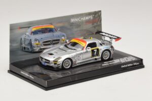 Mercedes SLS AMG GT3 #7 Black Falcon Jager / Seyffarth 24 Hours of Dubai 2011 Minichamps 1:43 437110307 Kovina – slika 2 od 5