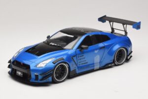 Nissan GT-R R35 Liberty Walk Work T2 Modra Metalik Solido 1:18 S1805801 Kovina