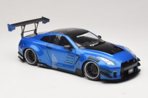 Nissan GT-R R35 Liberty Walk Work T2 Modra Metalik Solido 1:18 S1805801 Kovina – slika 4 od 6