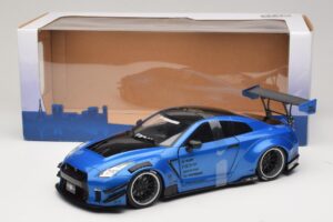 Nissan GT-R R35 Liberty Walk Work T2 Modra Metalik Solido 1:18 S1805801 Kovina – slika 6 od 6