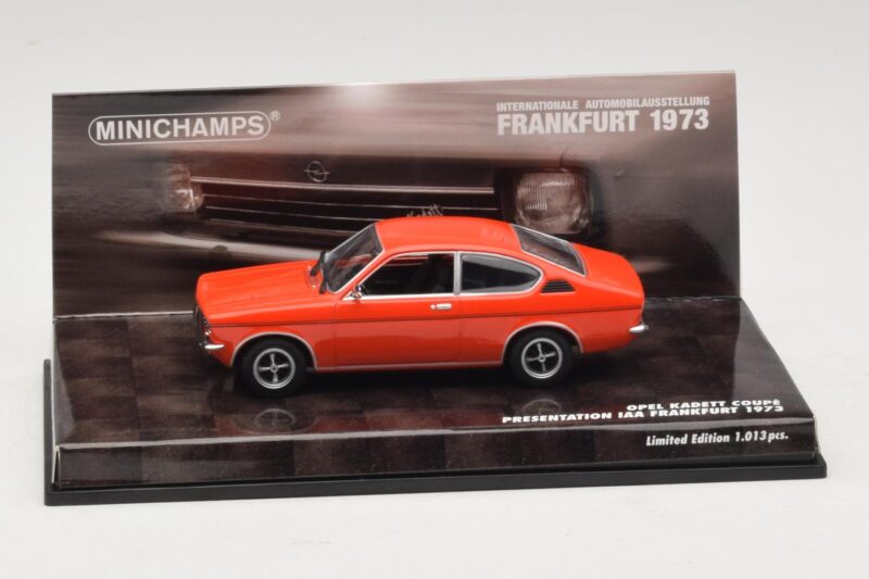Opel Kadett C Kupe Predstavitev IAA Frankfurt Rdeč Minichamps 1:43 436045620 Kovina