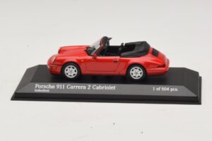 Porsche 911 964 Carrera 2 Cabriolet Rdeč Minichamps 1:43 430067330 Kovina