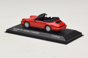 Porsche 911 964 Carrera 2 Cabriolet Rdeč Minichamps 1:43 430067330 Kovina – slika 3 od 4